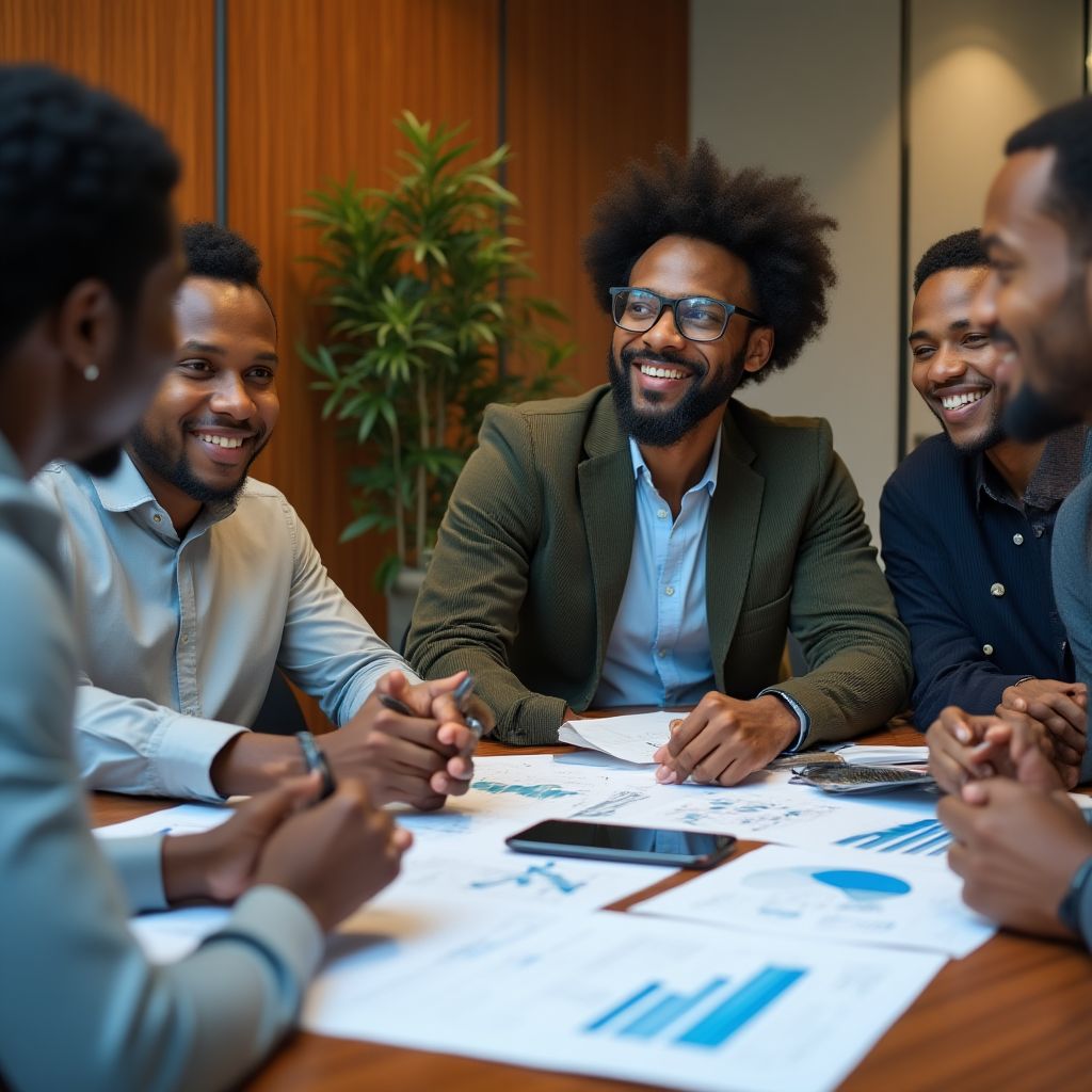 Nepmen team members in a strategic meeting