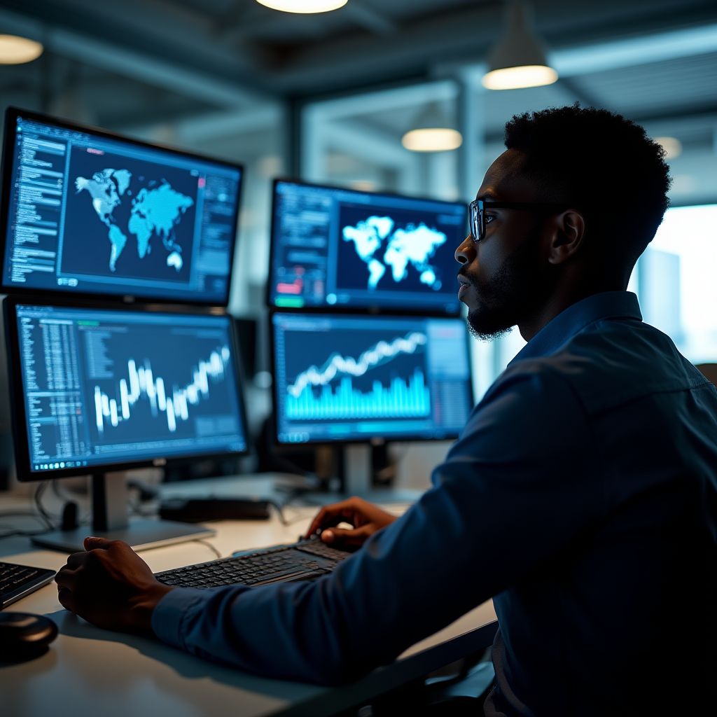 Financial researchers analyzing debt trends in Ghana